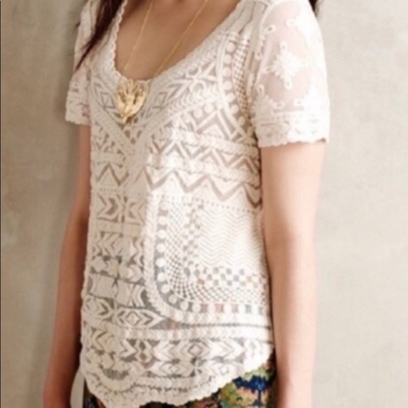 Anthropologie Tops - Extra small cream top